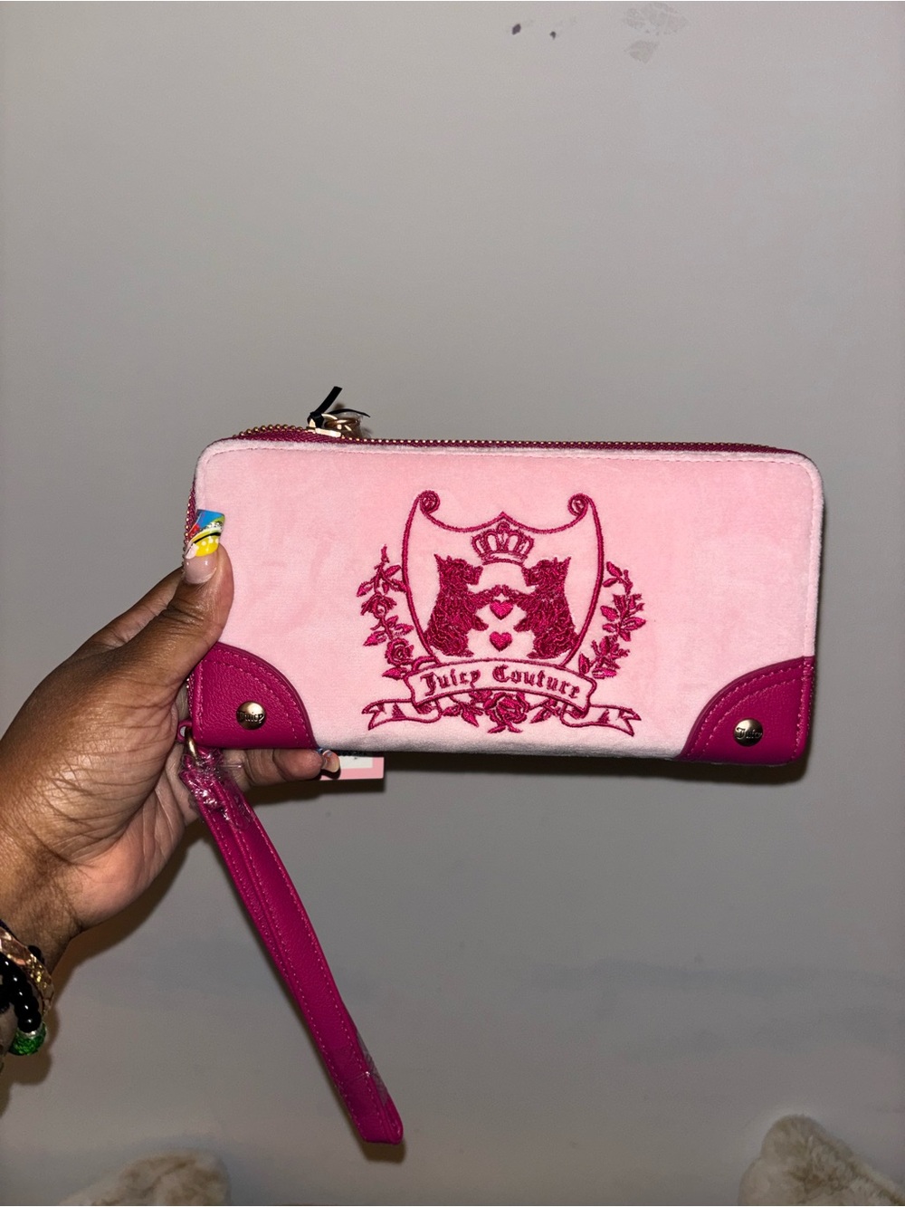 Juicy Couture Pink and Fuchsia Zip Wristlet Wallet